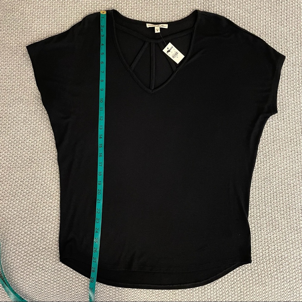 NWT Express black top with straps neck to chest - Picture 8 of 9